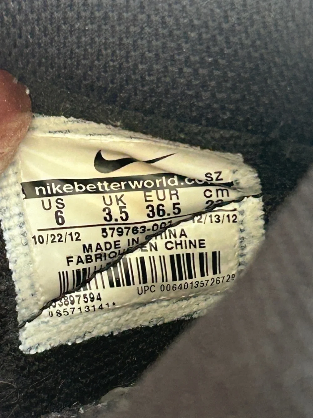 Nike Dunk Sky Hi Essential Wedge Sneakers Black Gum 579763-001 Women’s 6 / EU 36